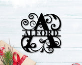 Custom Metal Name Sign Family Name Sign Metal Personalized Last Name Sign Split Monogram. Decorations